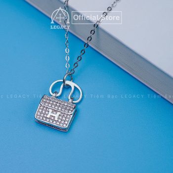 Mặt Dây Chuyền Túi Hermes Bạc Italy s925